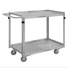 Load image into Gallery viewer, Durham SRSC2016302FLD4PU Stainless Steel Stock Cart, 2 Shelves, 16-3/4 X 36-7/16 X 34