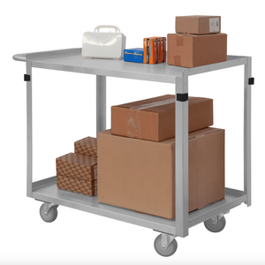 Durham SRSC2016302FLD4PU Stainless Steel Stock Cart, 2 Shelves, 16-3/4 X 36-7/16 X 34