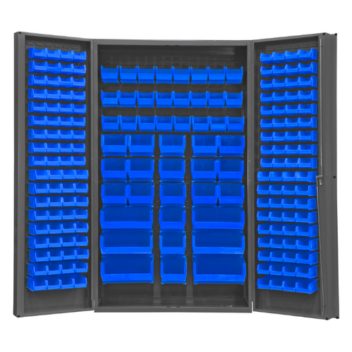 Durham SJC-BDLP-192-5295 Cabinet, 192 Blue Bins, 48 X 24 X 84