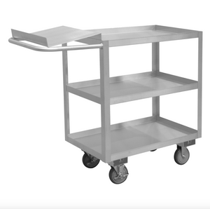 Durham SOPC1618303ALU5PU Stainless Order Picking Cart, 3 Shelves, 18-1/8 X 45 X 39