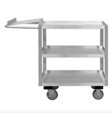 Load image into Gallery viewer, Durham SOPC1618303ALU5PU Stainless Order Picking Cart, 3 Shelves, 18-1/8 X 45 X 39