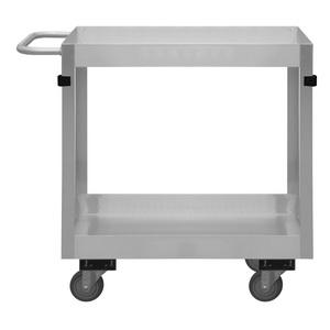 Durham SRSC32016302ALU4PU Stainless Steel Stock Cart, 2 Shelves, 16 X 36-7/16 X 34