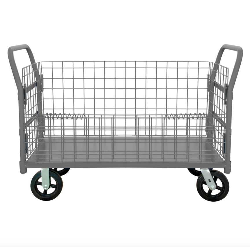 Durham W4SPTDG-244838-1-8MR95 Wire Cart, Removable Handles, Drop Gate, 24-3/8 X 55-1/4 X 38-1/4