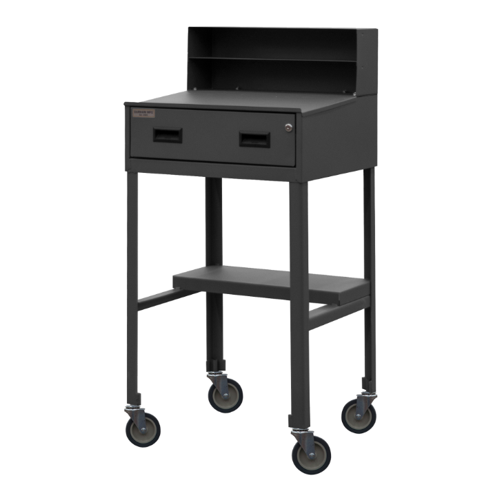 Durham MSD-2023-95 Mobile Shop Desk, 1 Shelf, 1 Drawer, 20-1/8 X 23-7/8 X 47-13/16