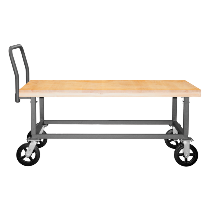 Durham WHPTA-WD-2448-8MR-95 Platform Truck, Adjustable Height, Wood Deck, 1800 Lbs. Capacity, 24 X 48