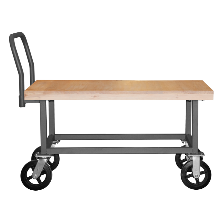 Durham WHPT-WD-2448-8MR-95 Platform Truck, Work Height, Wood Deck, 1800 Lbs. Capacity, 24 X 48