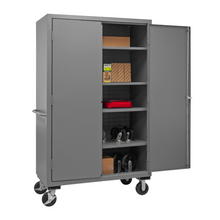 Load image into Gallery viewer, Durham 2502M-BLP-4S-95 Mobile Cabinet, 16 Gauge, 4 Shelves, 48 X 24 X 81