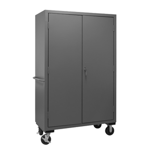 Durham 2502M-BLP-4S-95 Mobile Cabinet, 16 Gauge, 4 Shelves, 48 X 24 X 81