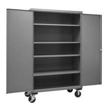 Load image into Gallery viewer, Durham 2502M-BLP-4S-95 Mobile Cabinet, 16 Gauge, 4 Shelves, 48 X 24 X 81