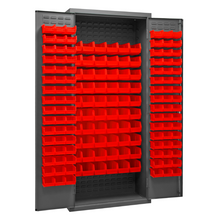 Load image into Gallery viewer, Durham 2603-156B-1795 Cabinet, 16 Gauge, 156 Red Bins, 36 X 18 X 84