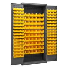 Load image into Gallery viewer, Durham 2603-156B-95 Cabinet, 16 Gauge, 156 Yellow Bins, 36 X 18 X 84