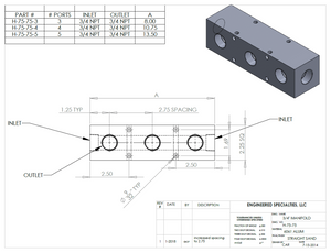 RapidAir H-100-75-5 Aluminum Manifolds
