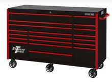Load image into Gallery viewer, Extreme Tools RX722519RCBKRD-X  72&quot; Rx Series 19-drawer 25&quot; Deep Roller Cabinet, 150 Lb Slides - Black W/Red Handles