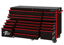 Load image into Gallery viewer, Extreme Tools RX722519RCBKRD-X  72&quot; Rx Series 19-drawer 25&quot; Deep Roller Cabinet, 150 Lb Slides - Black W/Red Handles