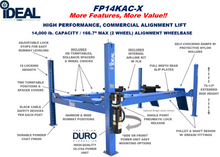 Load image into Gallery viewer, Tuxedo Lifts FP14KAC-X Ideal, Four Post Alignment Lift