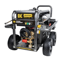 Load image into Gallery viewer, BE B5024HEBAS 5,100 PSI 5.5 GPM Cold Water Gas Pressure Washer with Honda GX690 Electric Start Engine and CP Belt Drive Triplex Pump on Roll Cage Frame