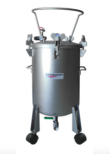 C.A Technologies 12.5 gallon (NON-ASME) Stainless Steel Non Agitated Bottom Outlet Pressure Tank - DOUBLE REGULATED