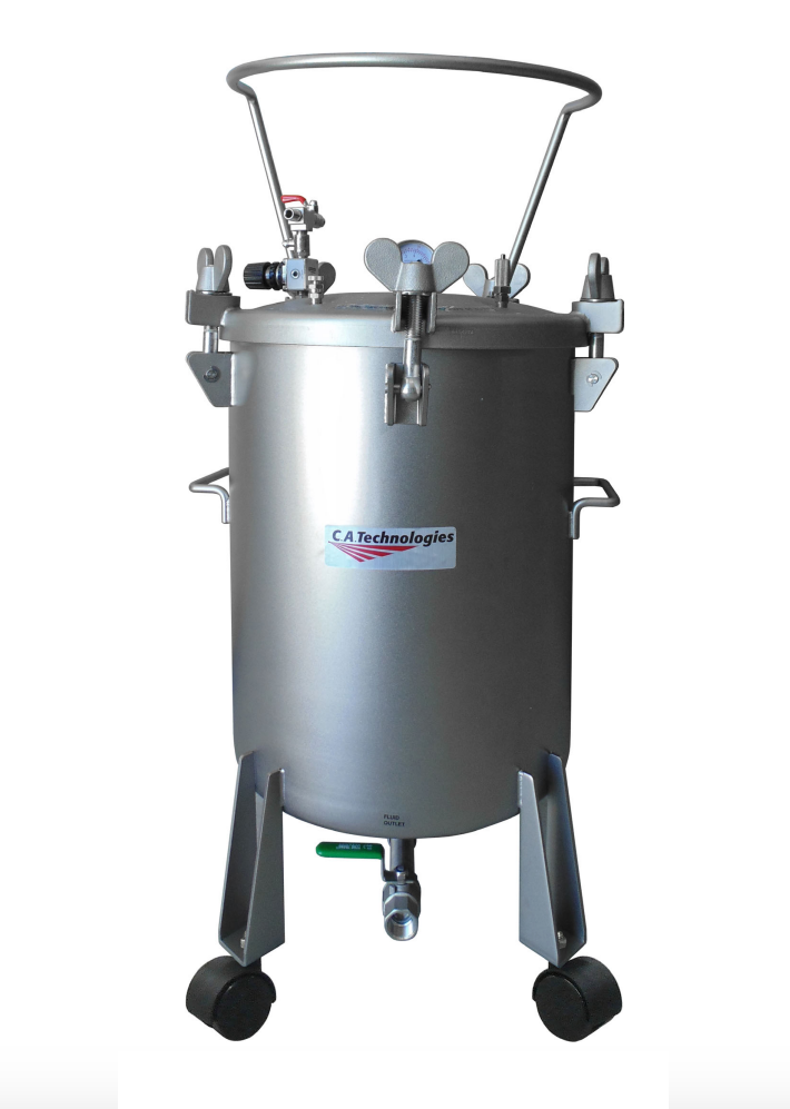 C.A Technologies 12.5 gallon (NON-ASME) Stainless Steel Non Agitated Bottom Outlet Pressure Tank - SINGLE REGULATED