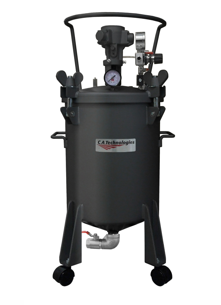 C.A Technologies 5 gallon (NON-ASME) Air Agitated Bottom Outlet Pressure Tank - DOUBLE REGULATED