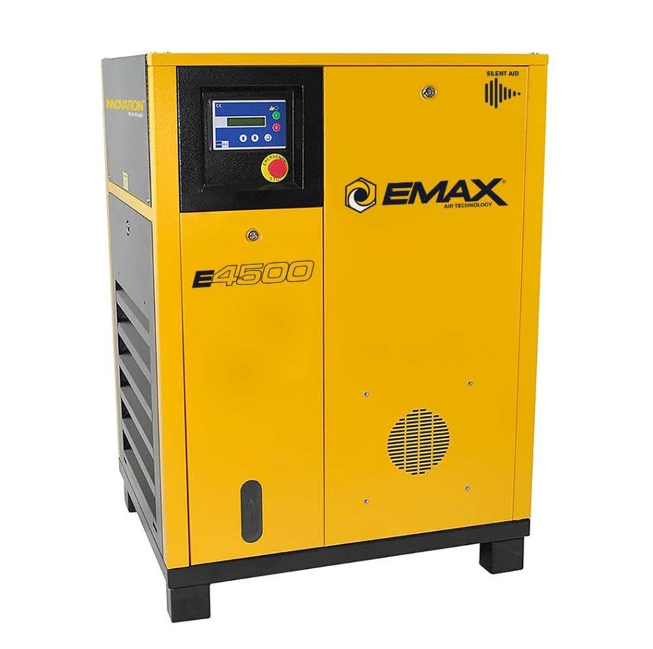 EMAX ERV0050001 5HP 1PH 19CFM Energy Efficient Variable Speed Industrial Rotary Screw Compressor-TANKLESS -100,000 HR pump life