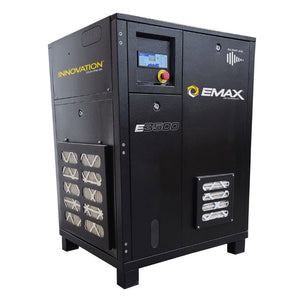EMAX ERI0200003 20HP 3PH 208-230V/460V 76CFM Fixed Speed Industrial Rotary Screw Compressor-TANKLESS -60,000 HR pump life