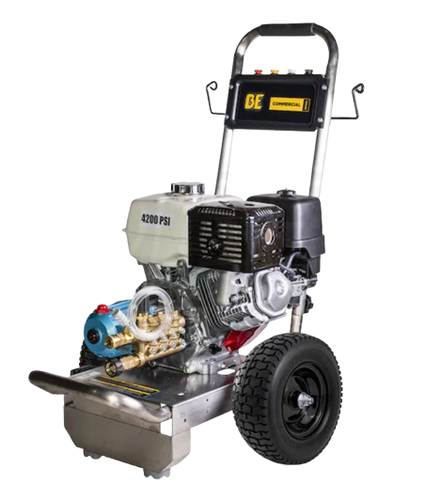 BE B4213HSJ 4200 PSI Gas Pressure Washer w/ SS Frame, CAT Pump & Honda GX390 Engine