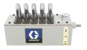 Graco 24W635 Manzel® MB118 Series Lubricator - 6 Pint (2.8 liter) Reservoir (6 Pump Stations Max), 1/4 in GBL 7500 Pump (qty 5), 118:1 drive on right hand end