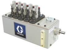 Load image into Gallery viewer, Graco 24W635 Manzel® MB118 Series Lubricator - 6 Pint (2.8 liter) Reservoir (6 Pump Stations Max), 1/4 in GBL 7500 Pump (qty 5), 118:1 drive on right hand end