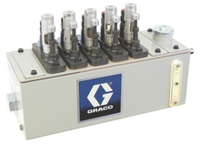 Load image into Gallery viewer, Graco 24W635 Manzel® MB118 Series Lubricator - 6 Pint (2.8 liter) Reservoir (6 Pump Stations Max), 1/4 in GBL 7500 Pump (qty 5), 118:1 drive on right hand end