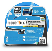 Load image into Gallery viewer, ToughTek TTPW12100-NM Rubber Pressure Washer Hose 1/2&quot; x 100&#39; - Blue