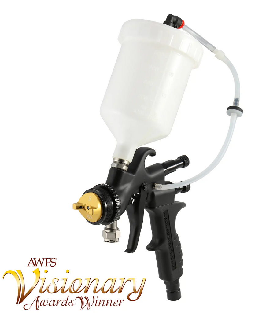 Apollo 7700 Non-Bleeder Metal w/ Composite Handle Black HVLP Spray Gun w/ 600 CC Gravity Type Cup