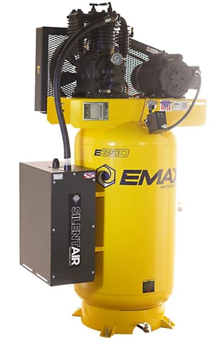 EMAX ES05V080l1 5 HP 80 gal. 2-Stage Industrial Inline Pressure Lubricated Pump SILENT Air Compressor, 175 PSI, 1-Phase