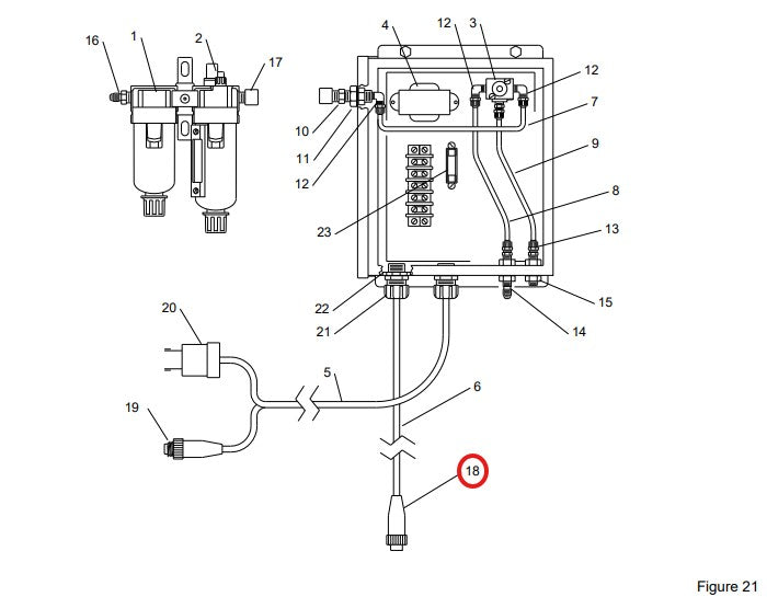 Clemco RLX Remote Connector, Electric Lo-Profile (Male)