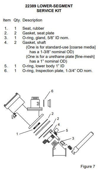 Clemco 22389 Seal Kit, Lower Segment