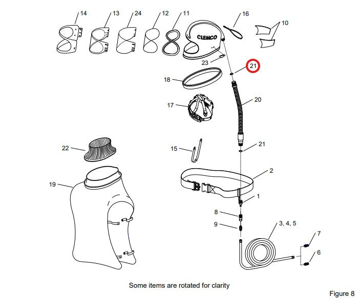 Clemco 22815	Breathing Tube O-ring