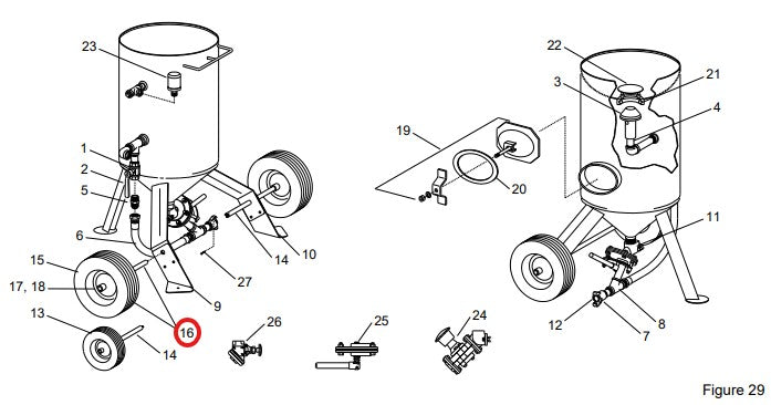 Clemco 02822 Wheel And Axle Set, 1648