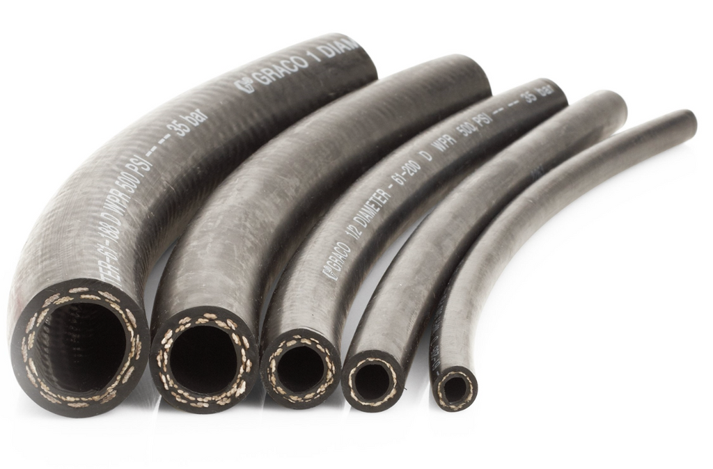 Graco 061200 Nylon Braided Fluid Hose, compatible with catalyst and waterborne materials, 1/2 in ID, 500 psi (35 bar)
