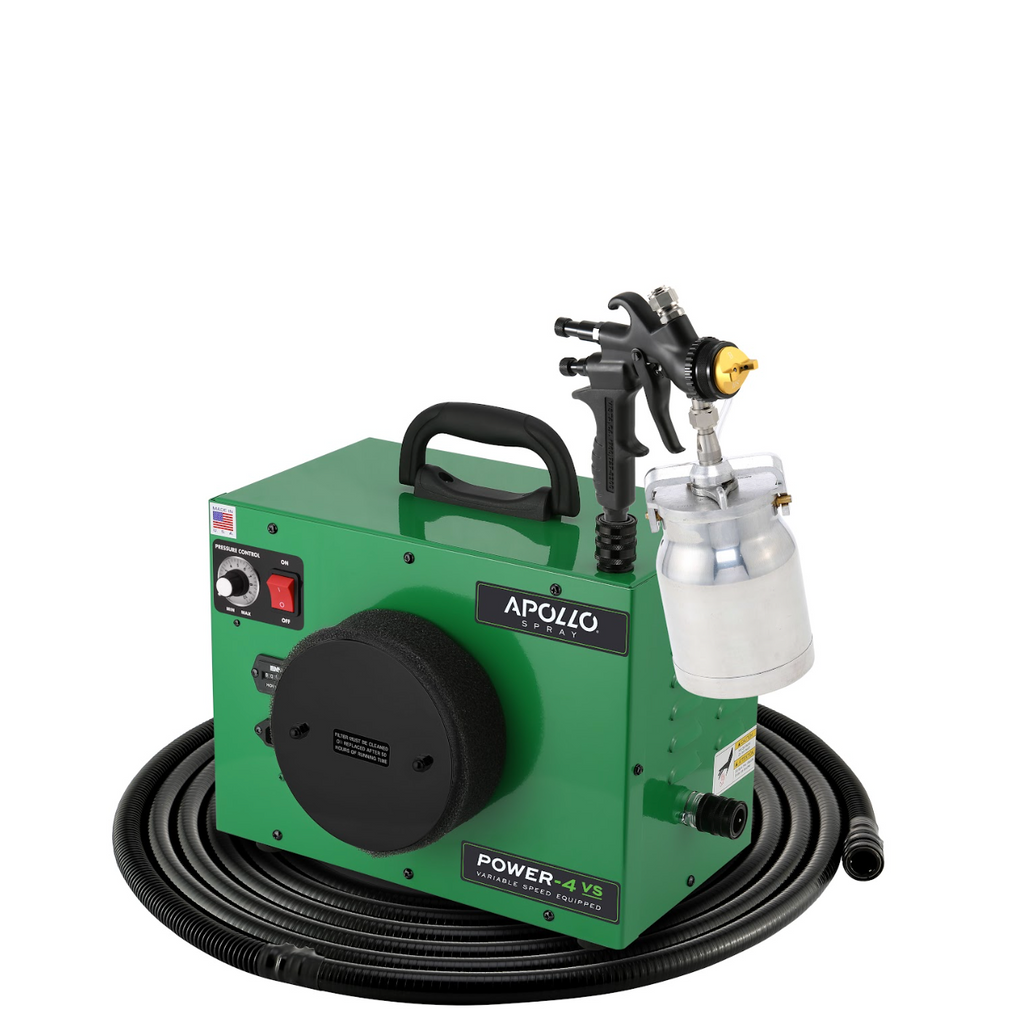 Apollo Power-4 VS 4-Stage 120V HVLP Paint Sprayer w/ 29' Air Flex Hose & A7700QT Spray Gun - Green