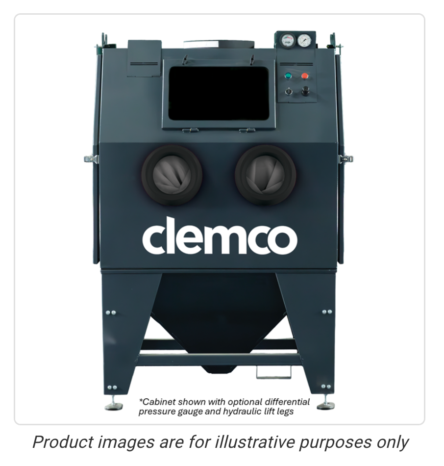 Clemco 32690 Steel Media, 230v 3 Phase, 40x50, Suction Blast Cabinet, Standard w/ LPDC 900 CFM
