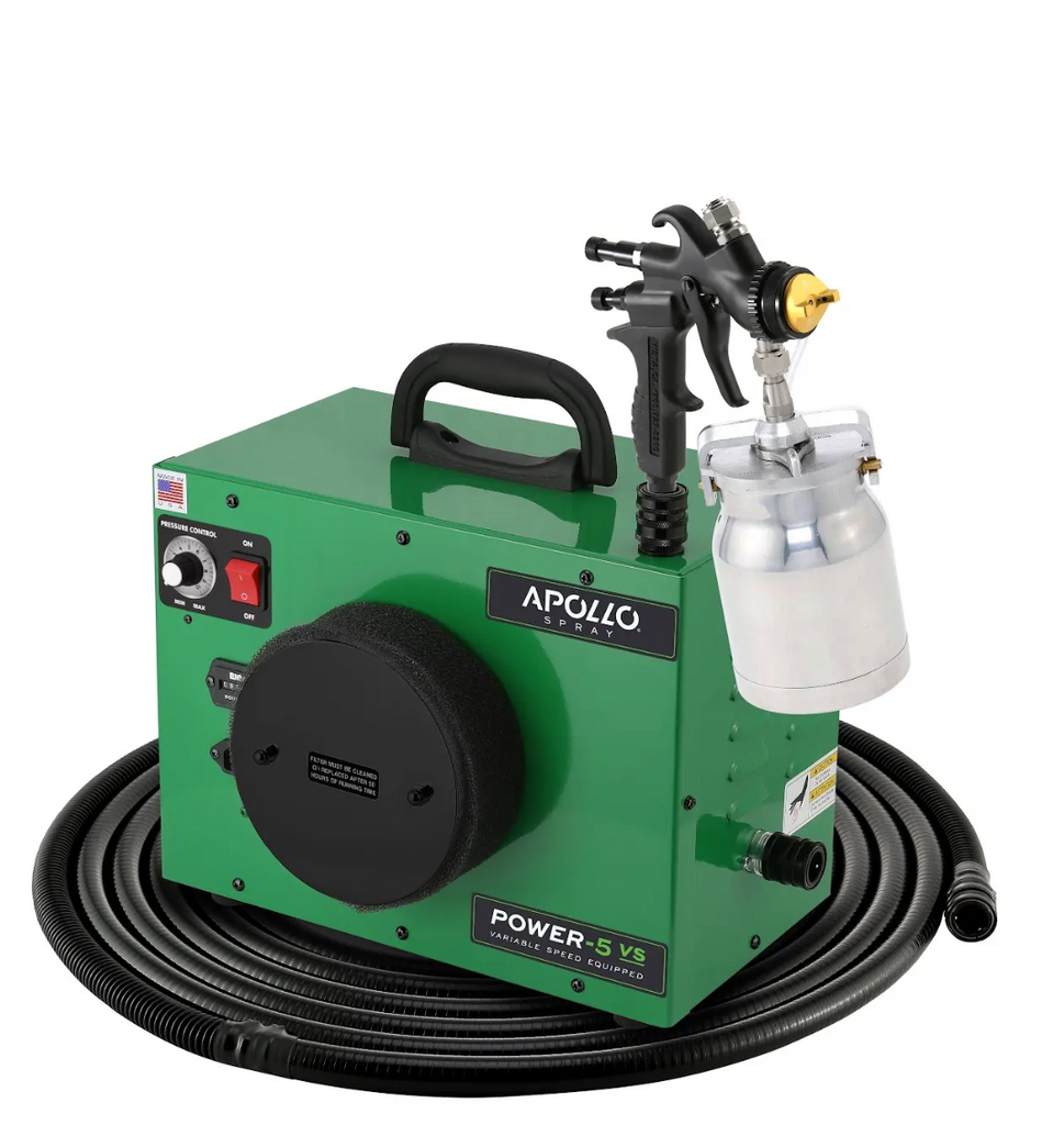 Apollo Power-5 VS 5-Stage 120V HVLP Paint Sprayer w/ 32' Air Flex Hose & A7700QT Spray Gun - Green