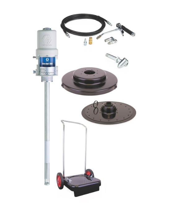 Graco 225026 Fire-Ball® 300 Series 50:1 120 Lb. (54 Kg) Grease Pump - Portable 2-Wheel Cart Package