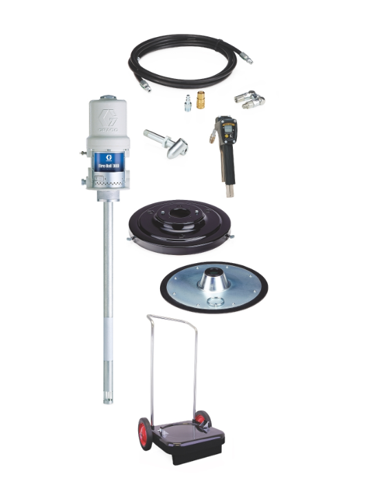 Graco 245696 Fire-Ball® 300 Series 50:1 120 Lb. (54 Kg) Grease Pump - Imperial Portable Package With 2-Wheel Cart