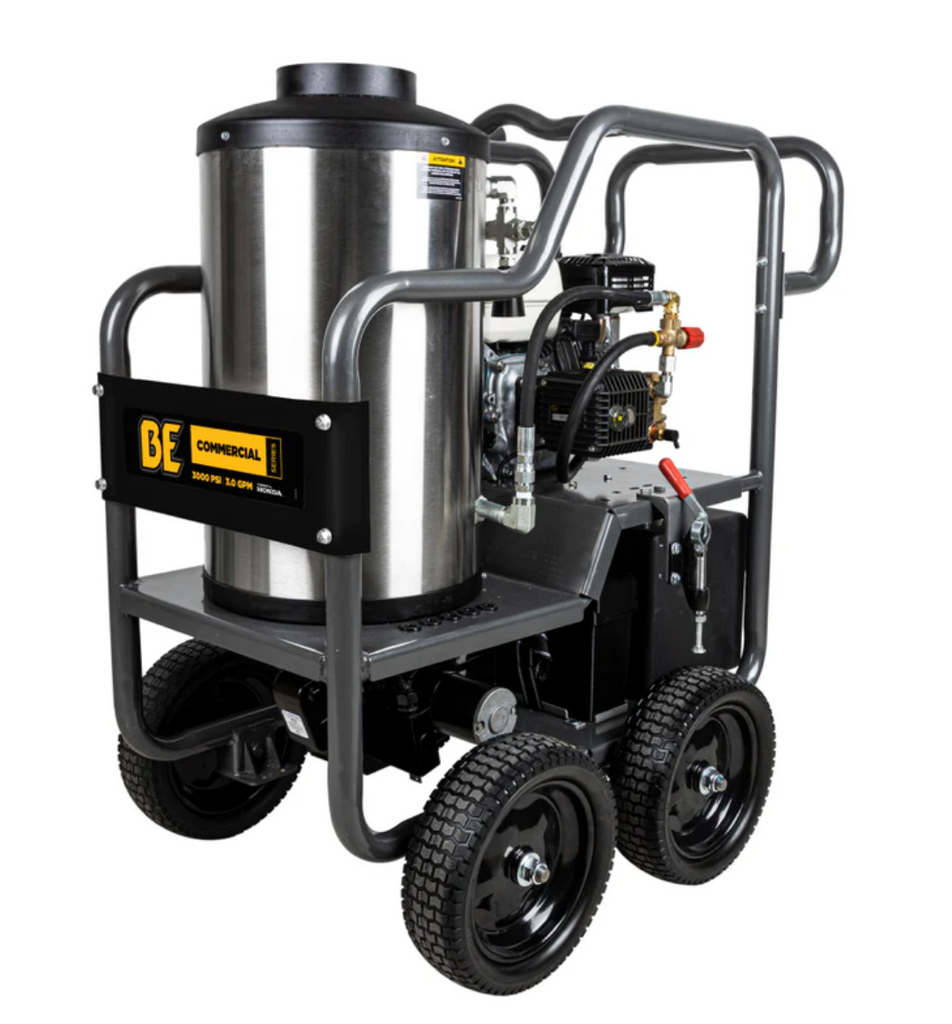 BE HW2765HC 3000PSI 3.0GPM Hot Water Pressure Washer with Honda GX200 Engine and Comet Triplex Pump