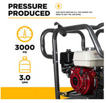 Load image into Gallery viewer, BE HW2765HC 3000PSI 3.0GPM Hot Water Pressure Washer with Honda GX200 Engine and Comet Triplex Pump