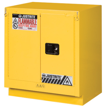 Sure-Grip® EX 19-gal.capacity Under Fume Hood Flammable Cabinet w/ 1 Shelf & 2 Self-Close Doors - Yellow