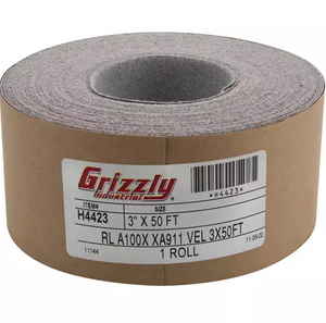 Grizzly Industrial H4423 3" x 50' A/O Sanding Roll 100 Grit, H&L