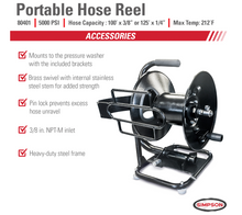 Load image into Gallery viewer, Simpson 80401 Portable Hose Reel 3/8 in. x 100ft or 125 ft. 5000 PSI