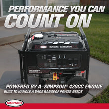Load image into Gallery viewer, Simpson SF7796 9625-Watt Gas Generator, 7700 Running Watts, Simpson R420 Engine, Heavy-Duty Open Frame, 49-State