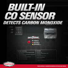 Load image into Gallery viewer, Simpson SF7796 9625-Watt Gas Generator, 7700 Running Watts, Simpson R420 Engine, Heavy-Duty Open Frame, 49-State