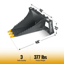 Load image into Gallery viewer, MechMaxx 48" Skid Steer Stump Bucket Wrecker with Universal Quick Attach, Bolt-On Cutting Teeth, SBE53